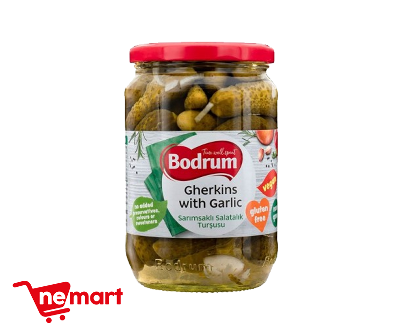 5BODRUM 720CC GHERKINS WITH GARLIC  680G 