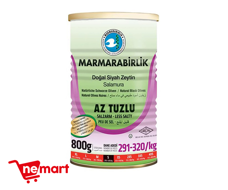 Marmarabirlik Az Tuzlu Salamura Siyah Zeytin 800g