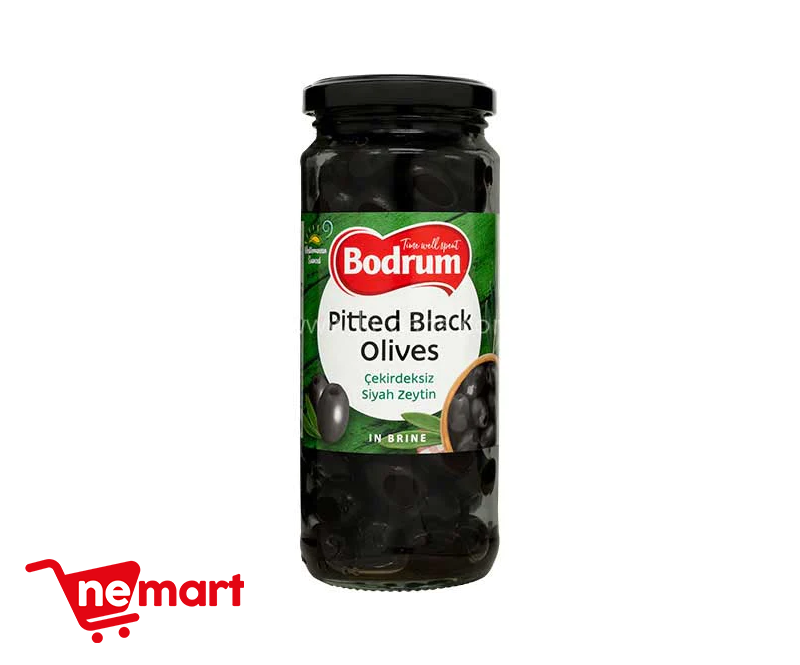 BODRUM OLIVES PITTED BLACK  330g