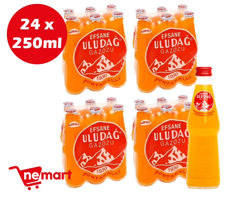 Uludag Gazoz Orange Portakalli Pack of 24 250ml