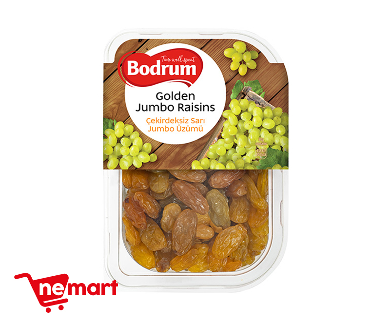 Bodrum Jumbo Golden Raisins / Cekirdeksiz Jumbo Sari Uzumu 250g