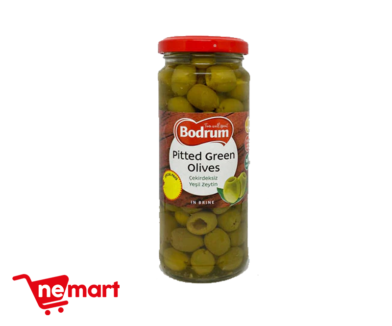 BODRUM OLIVES PITTED GREEN  330G 