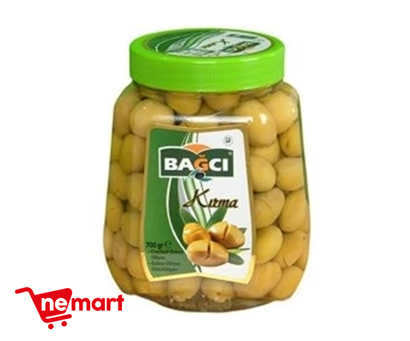 Bagci Cracked Green Olive / Kirma Yesil Zeytin Pet 700g