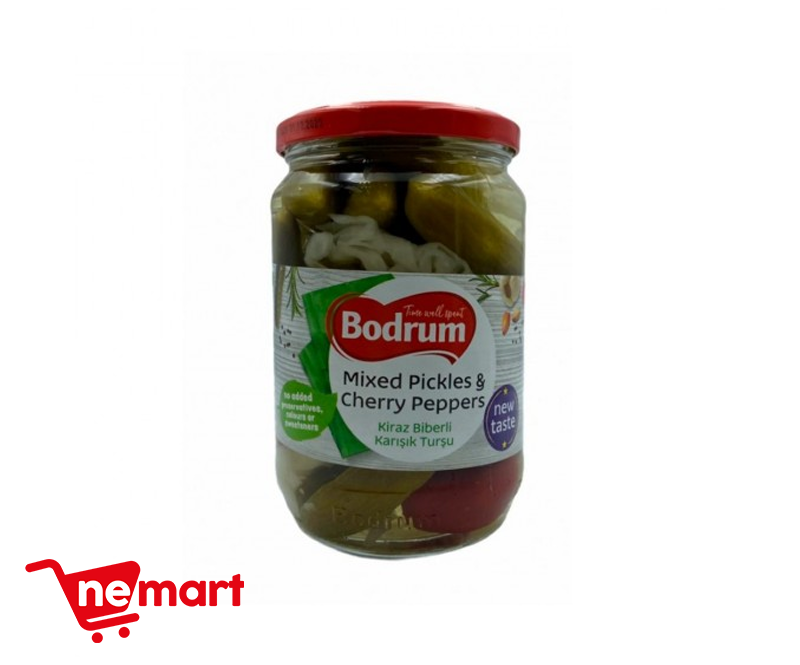 5BODRUM 720CC MIXED PICKLES& CHERRY PEPPERS  680G 