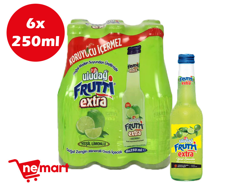 Uludag Frutti Extra Lime / Yesil Limonlu Pack of 6 250ml