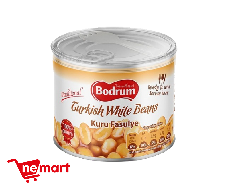 BODRUM R.M. TURKISH WHITE BEANS IN TOMATO SAUCE  400G 