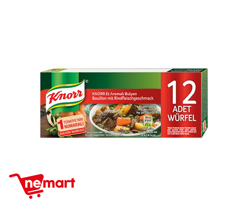 Knorr Beef Stock Bouillon 12 Pcs / Et Bulyon 120g