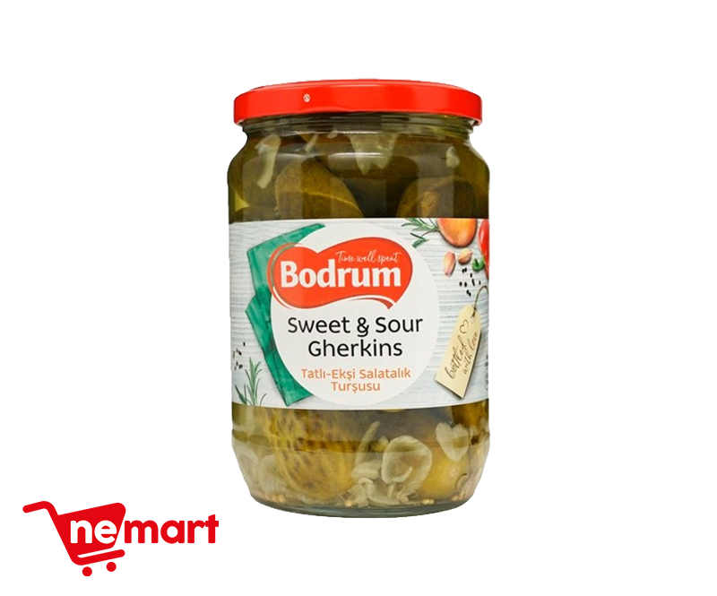 Bodrum Sweet Sour Gherkins 680g